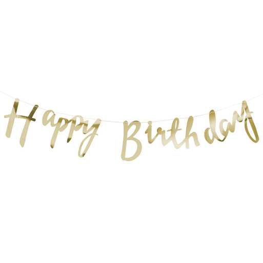 Happy Birthday Bunting - Gold