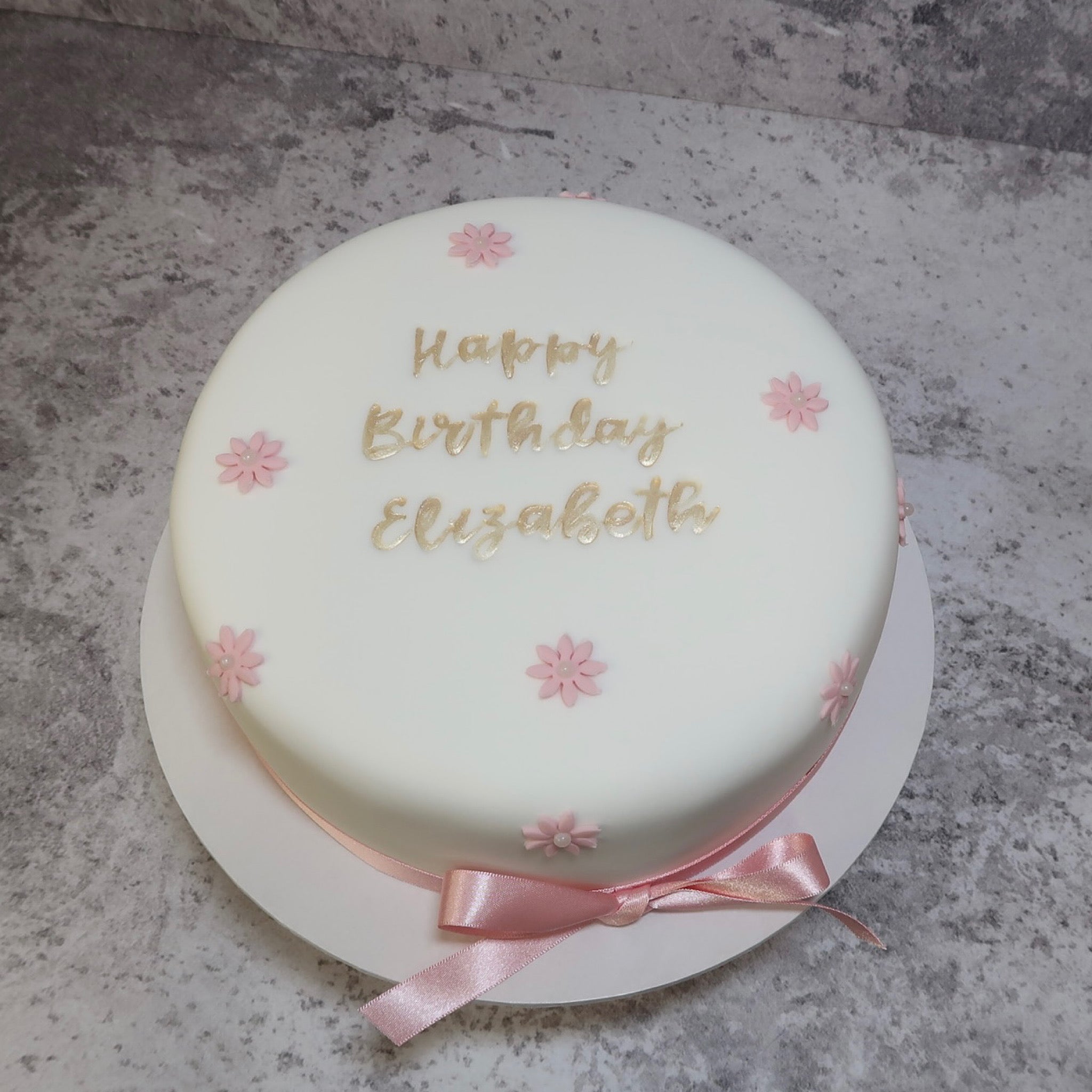 Iced Fondant Cake with Wording