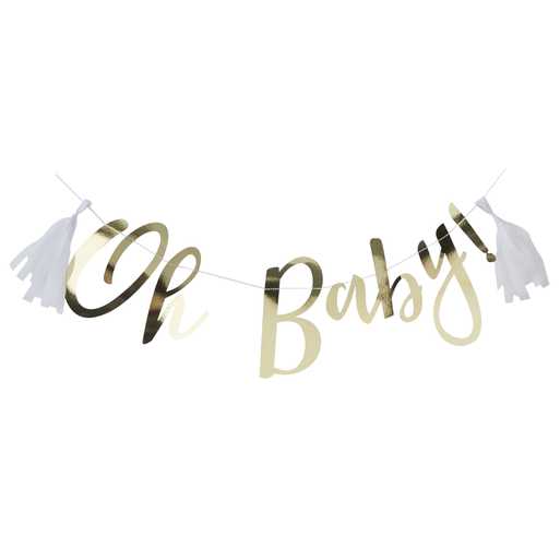 Gold 'Oh Baby', Baby Shower Bunting